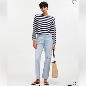 NWOT Madewell pullover long sleeve cropped T-shirt.  Size XS.